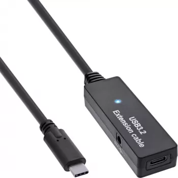 InLine USB 3.2 Gen.1 aktyvus ilginimo kabelis, USB-C kištukas į USB-C lizdą, 5 m