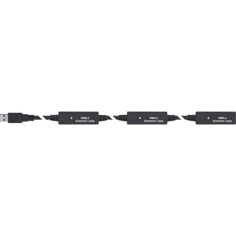 InLine USB 3.2 Gen.1 aktyvus ilginimo kabelis, USB-A kištukas į USB-C lizdą, 10 m