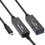 InLine USB 3.2 Gen.1 aktyvus ilginimo kabelis, USB-C (vyriškas) į USB-A (moteriškas), 15 m