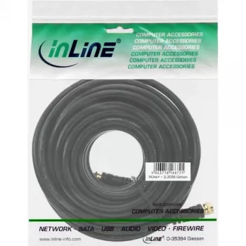 SAT laidas Premium InLine 69315P 15m 2x ekranuotas 2x F-kištukas juodas