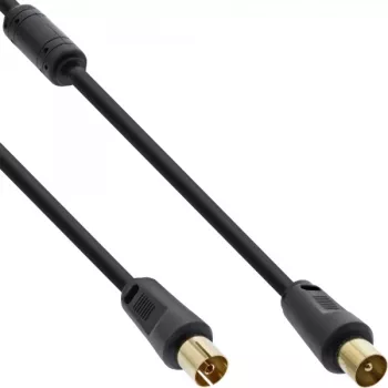 InLine antenos kabelis 2x ekranuotas >85dB juodas 20m