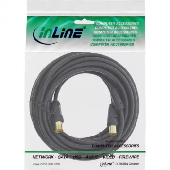 InLine antenos kabelis 2x ekranuotas >85dB juodas 20m
