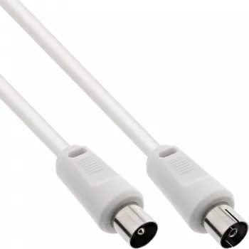 InLine anteninis kabelis 2x ekranuotas itin maži nuostoliai >75dB baltas 3m