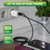 InLine USB maitinimo blokas, įkroviklis, USB-A + USB Type-C, 33W, PD + QC