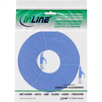 InLine Flat patch laidas, U/FTP, Cat.6A, mėlynas, 5m