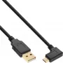 InLine Micro USB 2.0 laidas USB A / Micro-B, kampuotas, juodas, 1,5 m