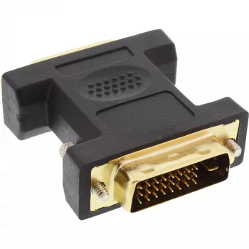 InLine DVI-D adapteris DVI-I 24+5 moteriškas / DVI-D 24+1 vyriškas, auksuoti kontaktai
