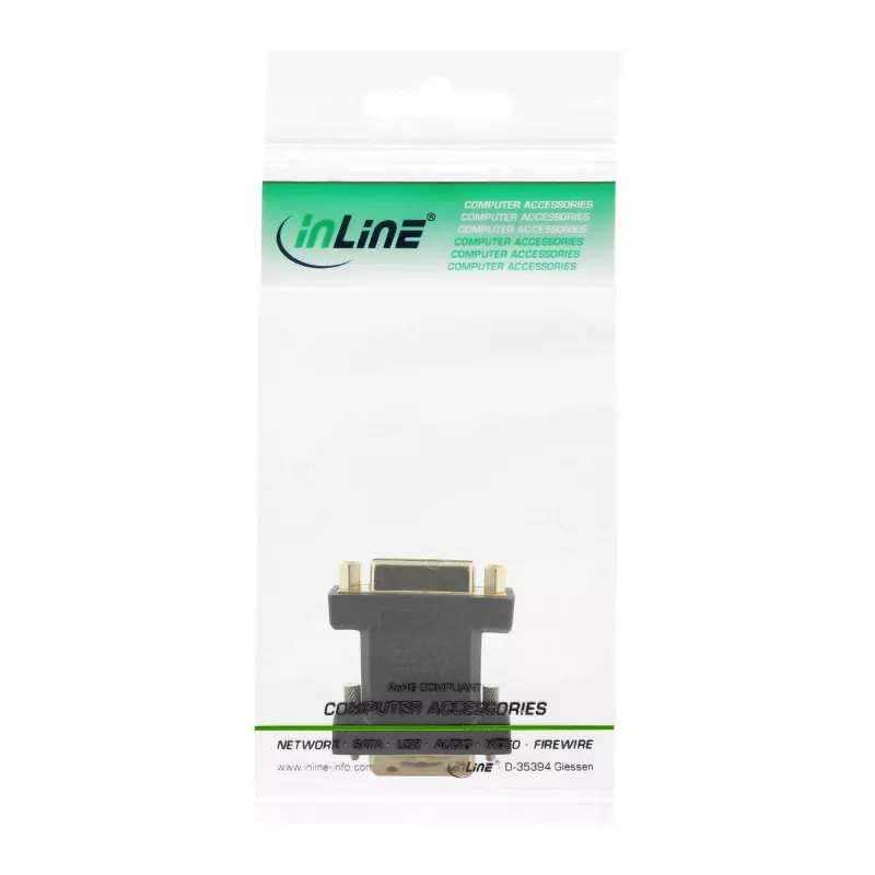 InLine DVI-D adapteris DVI-I 24+5 moteriškas / DVI-D 24+1 vyriškas, auksuoti kontaktai