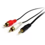 StarTech.com 3 ft stereo garso kabelis - 3,5 mm kištukas į 2x RCA kištukus