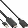 InLine HDMI M į DisplayPort F keitiklio laidas, 4K, juodas/auksinis, 0,3 m
