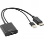 InLine HDMI lizdas į DisplayPort kištuką keitiklio kabelis, 4K, juodas/auksinis, 0,3 m