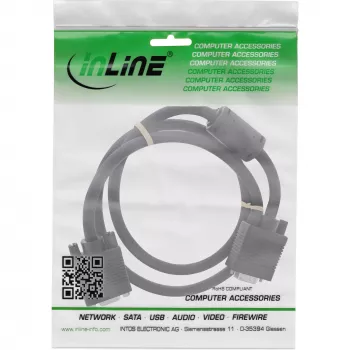InLine S-VGA ilginimo laidas 15HD kištukas / lizdas juodas 0,5 m