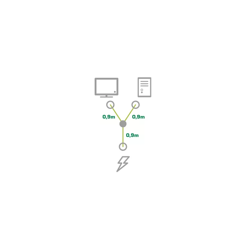 InLine maitinimo Y-laidas Vokiškas F tipas 1x IEC-C14 į 2x IEC-C13 1,8 m