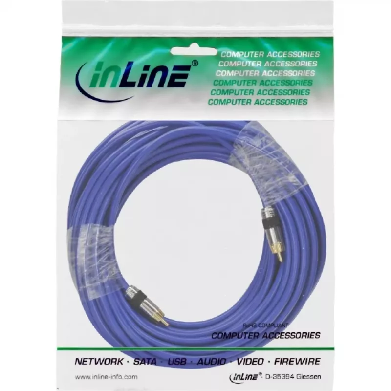 InLine Premium RCA garso laidas 1x RCA kištukas / kištukas, auksuoti kontaktai, 10 m
