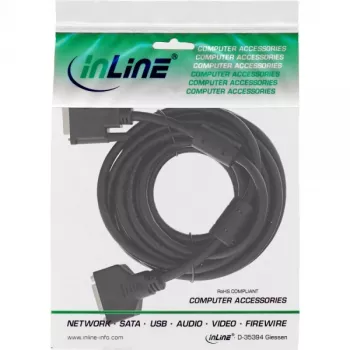 InLine DVI-D kabelis 24+1 M/F, Dual Link, 2 ferito žiedai, 2m