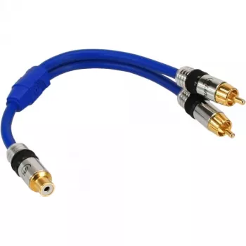 InLine RCA Y-Cable Premium 1x RCA lizdas / 2x RCA kištukai, auksu dengti, 0,25 m
