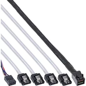 InLine Mini SAS HD kabelis SFF-8643 į 4x SATA + Sideband 0,5 m
