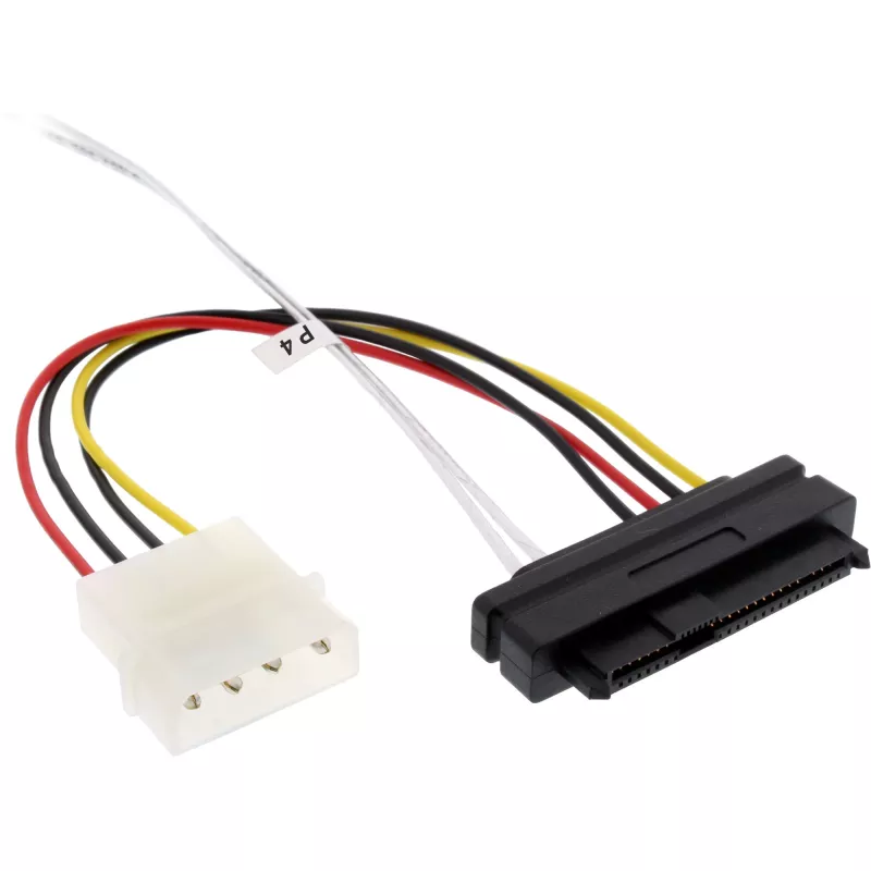InLine Mini SAS HD laidas, SFF-8643 kampuotas į 4x SFF-8482 su maitinimu, 1 m