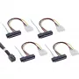 InLine Mini SAS HD kabelis SFF-8643 į 4x SFF-8482 su maitinimu 0,5 m