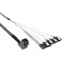 InLine Mini SAS HD kabelis SFF-8643 kampuotas į 4x SATA + šoninis ryšys 0,5 m