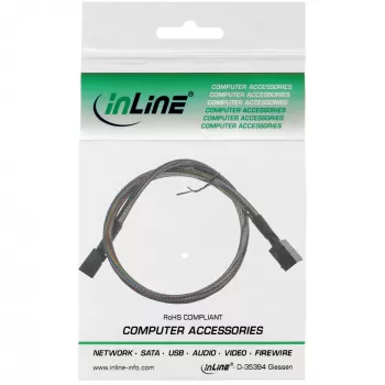 InLine Mini SAS HD kabelis SFF-8643 iki SFF-8643 su šoniniu ryšiu 0,5 m
