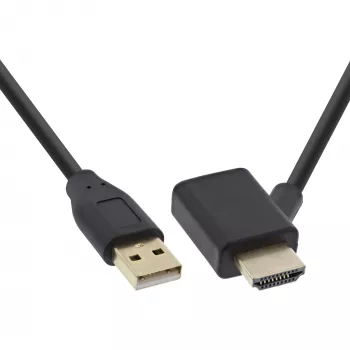 InLine HDMI adapteris M / F su USB-A maitinimo injektoriumi 0,5 m