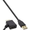 InLine HDMI adapteris M / F su USB-A maitinimo injektoriumi 0,5 m