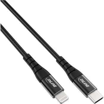 InLine USB-C – Lightning laidas, iPad, iPhone, iPod, juodas/aliuminis, 1 m, MFi