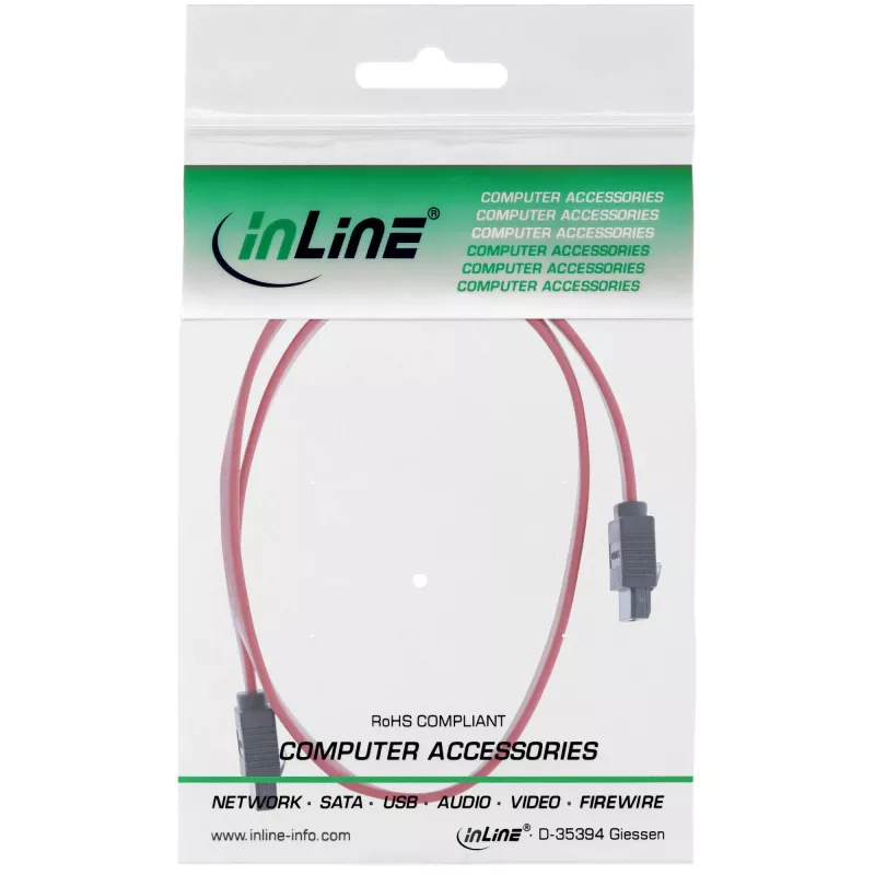 InLine SATA 6Gb/s laidas su fiksatoriais 1m
