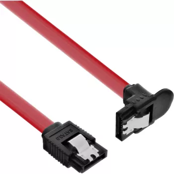 InLine SATA 6Gb/s kabelis su užraktu, kampuotas, 0,5 m