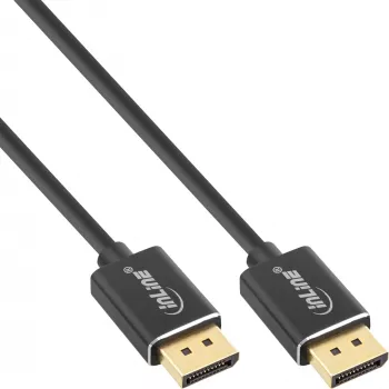 InLine DisplayPort 1.4 laidas Slim, 8K4K, juodas, auksuoti kontaktai, 3m