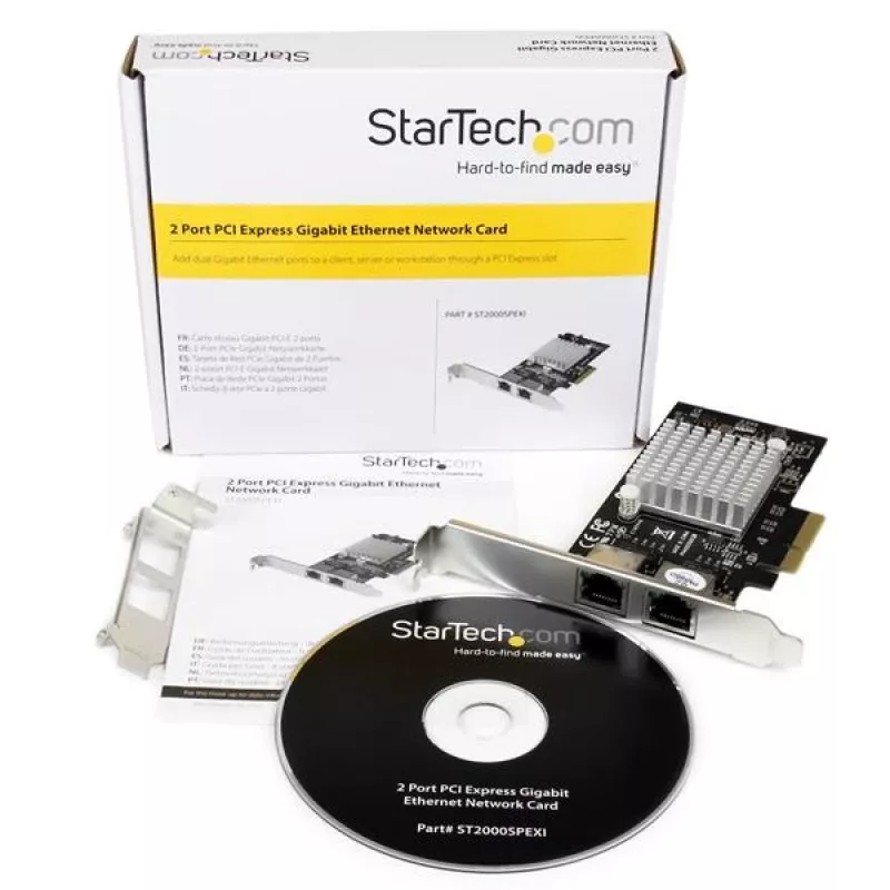 StarTech.com Dviejų prievadų PCI Express (PCIe x4) Gigabit Ethernet tinklo adapteris serveriui – Intel i350 NIC