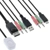 InLine KVM jungiklis, 2 prievadai, USB-C+DP į DisplayPort, 4K, garsas, integruotas kabelis