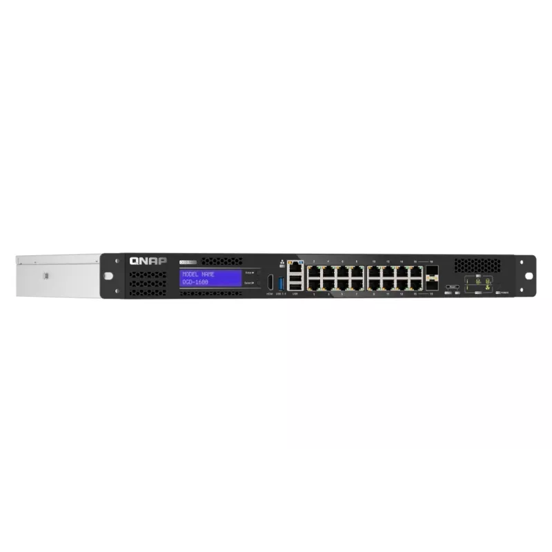 QNAP QGD-1600 valdomas Gigabit Ethernet (10/100/1000) jungiklis 1U juodas, pilkas