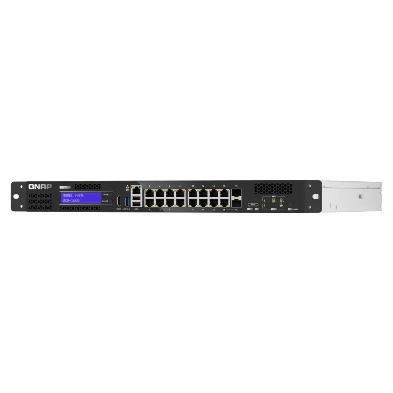 QNAP QGD-1600 valdomas Gigabit Ethernet (10/100/1000) jungiklis 1U juodas, pilkas