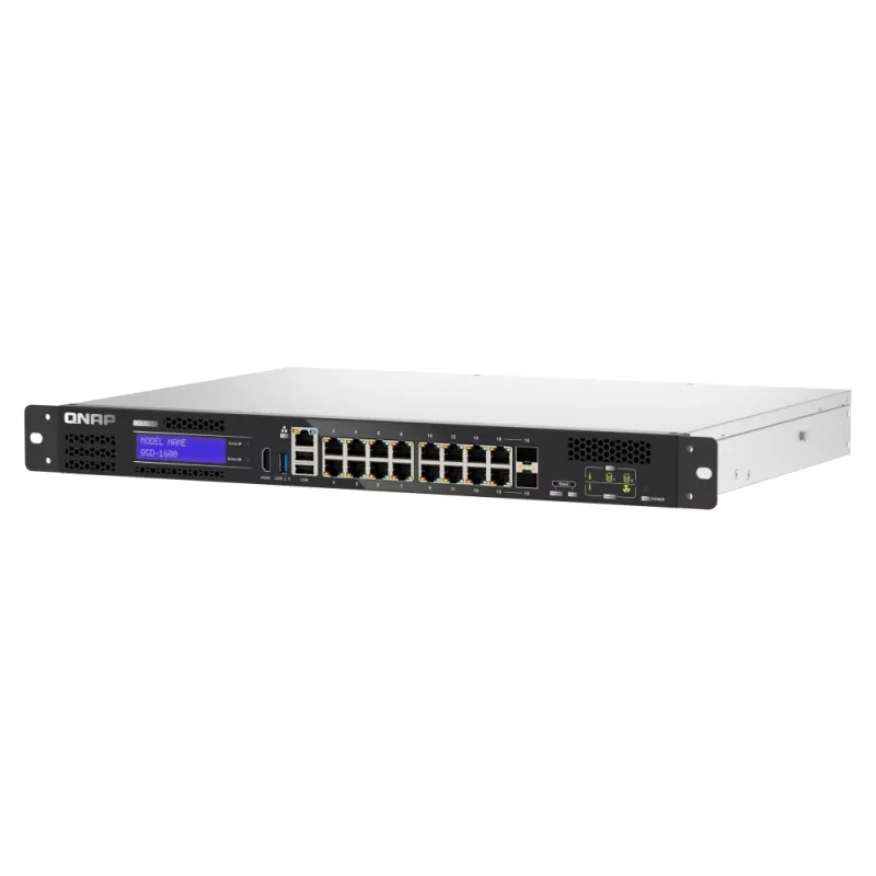 QNAP QGD-1600 valdomas Gigabit Ethernet (10/100/1000) jungiklis 1U juodas, pilkas