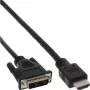 InLine HDMI-DVI laidas HDMI kištukas / DVI kištukas 18+1 juodas 0,3 m