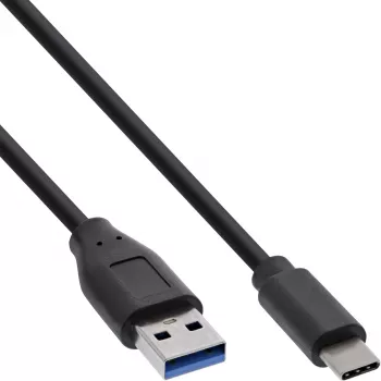 InLine USB 3.2 Gen.1x2 laidas, USB-C kištukas / USB-A kištukas, juodas, 0,3 m