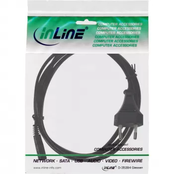 InLine maitinimo laidas, Euro kištukas / Euro8 kištukas, juodas, 0,3 m