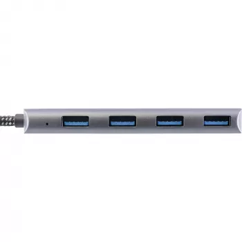 InLine USB 3.2 šakotuvas, USB-C į 4x USB A, 10Gb/s, aliuminis, pilkas