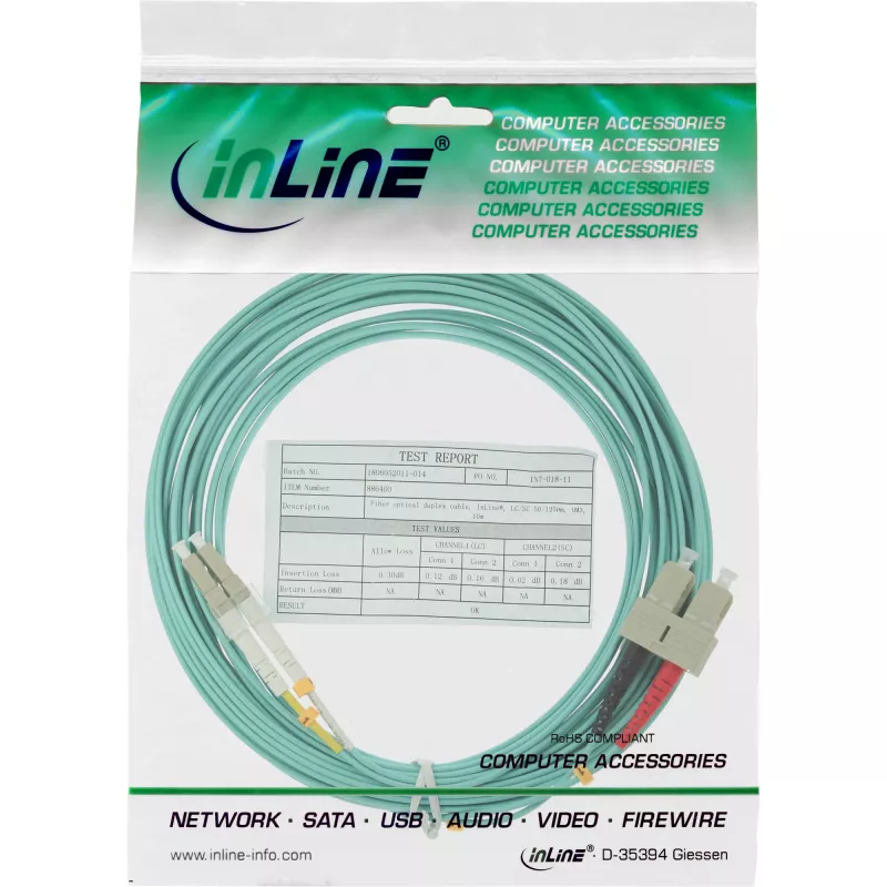 InLine Fiber Optinis Dipleksinis Laidas LC/SC 50/125µm OM3 3m