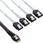 InLine Slim SAS laidas, SFF-8654 į 4x SATA 7-pin, 12Gb/s, 1m