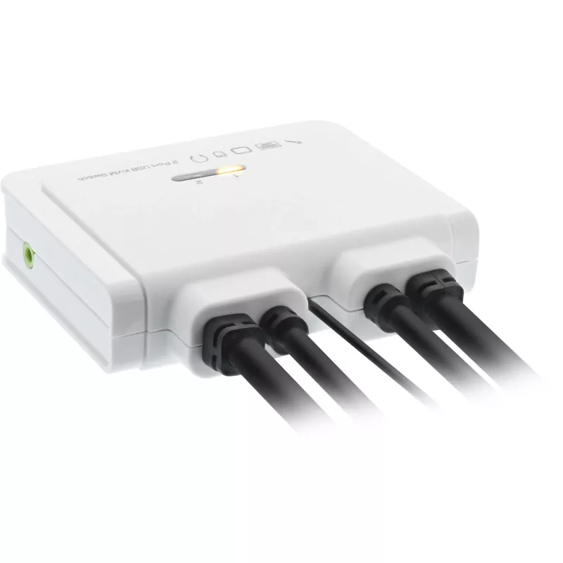 InLine KVM jungiklis su kabeliais, 2 prievadai, DisplayPort 1.2, 4K, USB, garsas