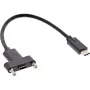 InLine USB 3.2 Gen.2 C kištukas / lizdas su flanšu, juoda, 0,20 m