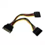 StarTech.com PYO2SATA SATA maitinimo Y šakotuvas-kabelis, iš 1 x SATA 15 kontaktų kištuko į 2 x SATA 15 kontaktų lizdus, 15 cm (6 col.)