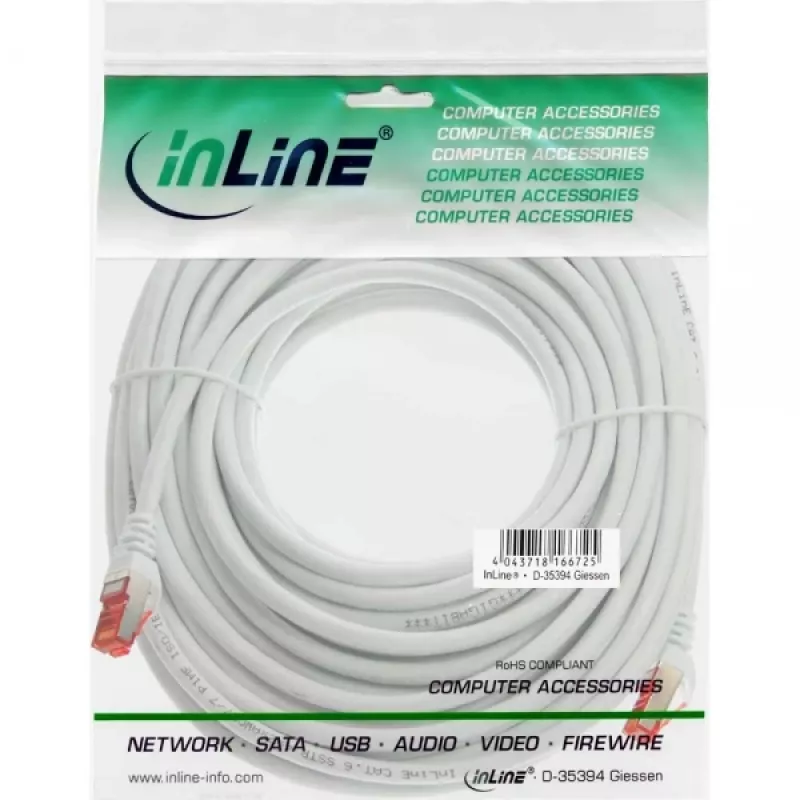 InLine Patch Laidas S/FTP PiMF Cat.6 250MHz PVC varis baltas 7,5m