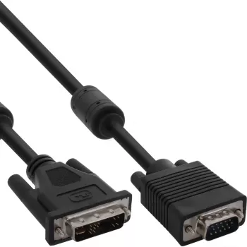 InLine DVI-A kabelis 12+5 kištukas / 15 kontaktų HD VGA kištukas 5 m