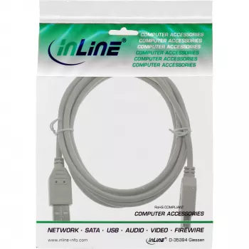 InLine 34603X USB 2.0 ilginimo laidas A tipo kištukas / lizdas smėlio spalvos 3 m
