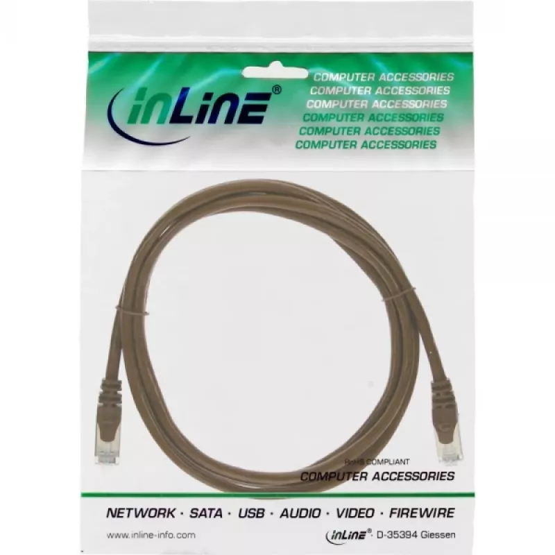 InLine Patch Laidas SF/UTP Cat.5e rudas 0,3 m