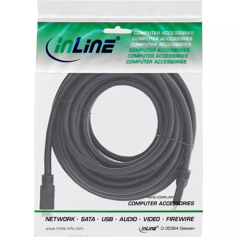 InLine HiD High Speed HDMI laidas su Ethernet, 4K2K, M/M, auksuoti kontaktai, 5 m